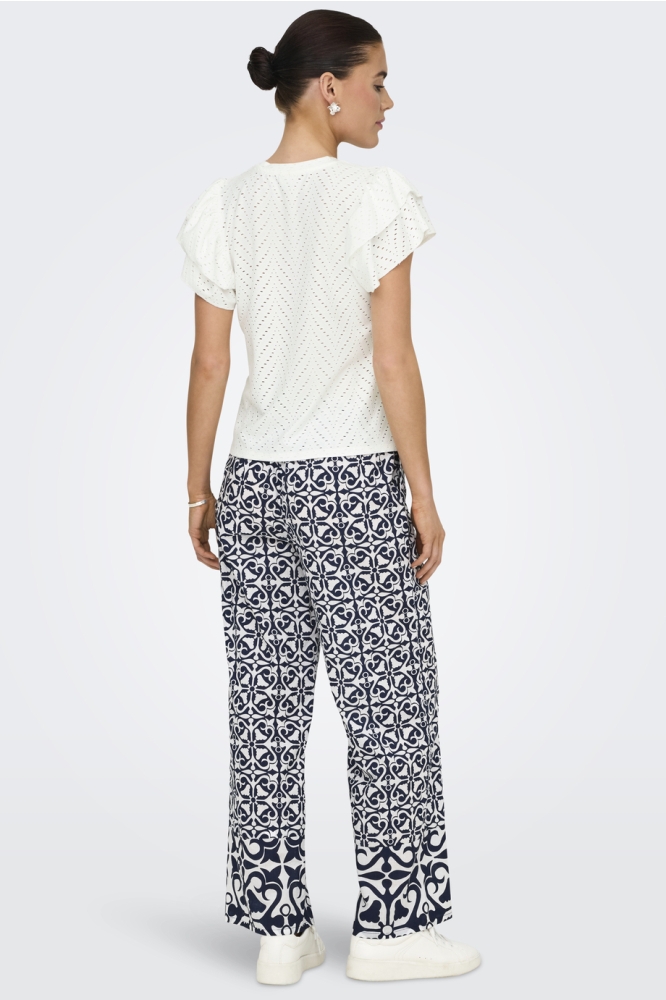 JDYCARLA CATHINKA S/L FRILL TOP JRS 15351452 Cloud Dancer